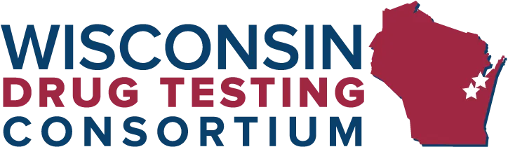 Wisconsin Drug Testing Consortium logo, red state outline.